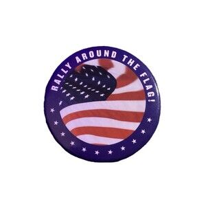 VINTAGE "Rally Around The Flag" Patriotic American Flag Pin - Stars And Stripes